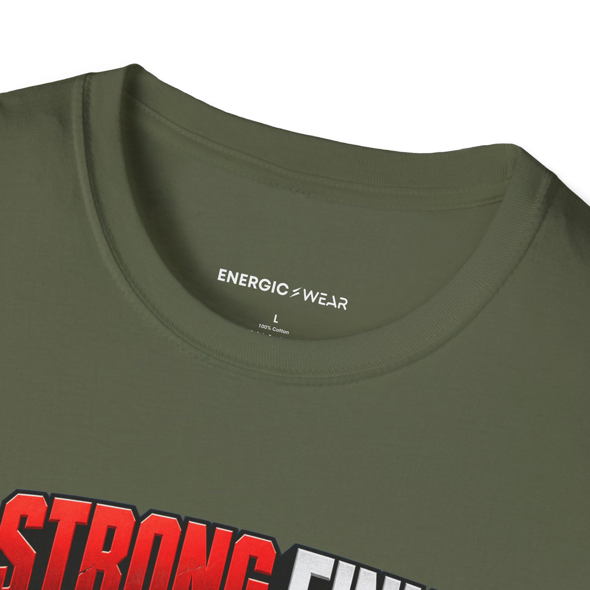 Graphic fitness T-shirt featuring the "A Strong Finish Starts With a Stable Middle" design.