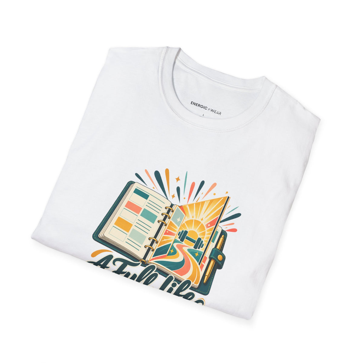 Graphic fitness T-shirt featuring the "A Full Life Has Room for Her Workout" design.