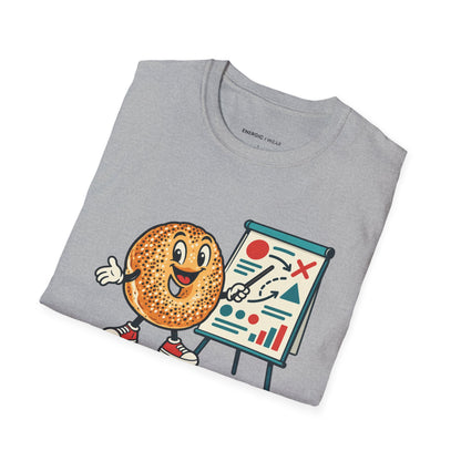 Graphic fitness T-shirt featuring the "Bagels Are Part of the Briefing" design.