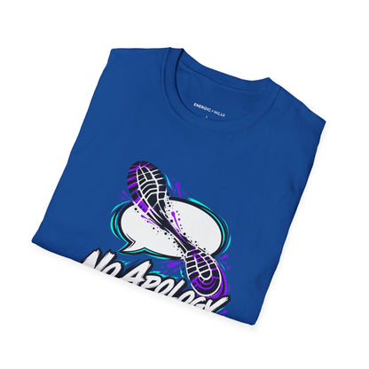 Graphic fitness T-shirt featuring the "No Apology in My Footwork" design.