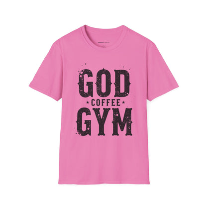 God, Coffee and Gym! Funny Faith & Fitness Tee