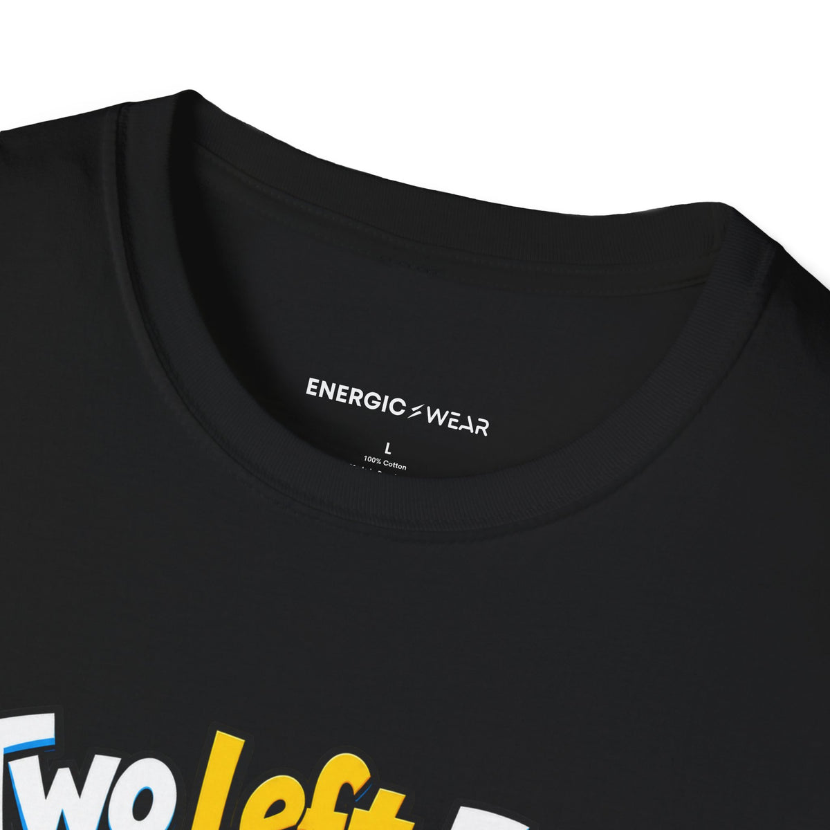 Graphic fitness T-shirt featuring the "Two Left Feet Met the Agility Ladder" design.