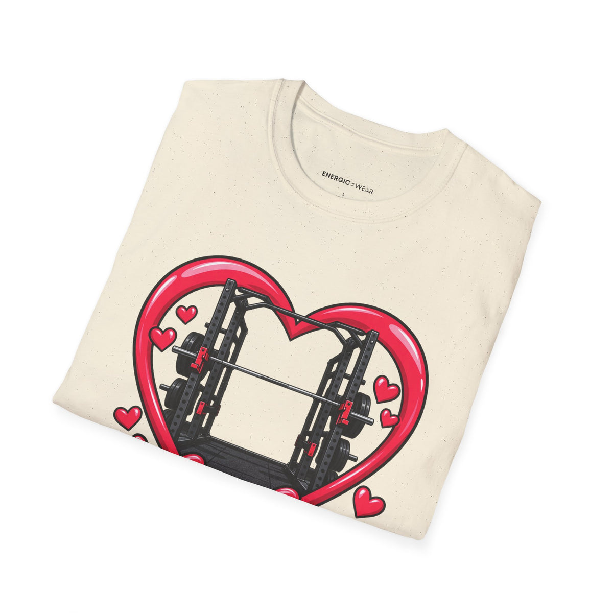 Graphic fitness T-shirt featuring the "My Gym Crush Is the Empty Squat Rack" design.