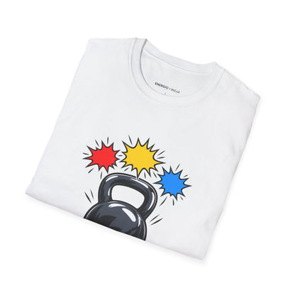 Graphic fitness T-shirt featuring the "I've Reached the Making-Noises Stage" design.