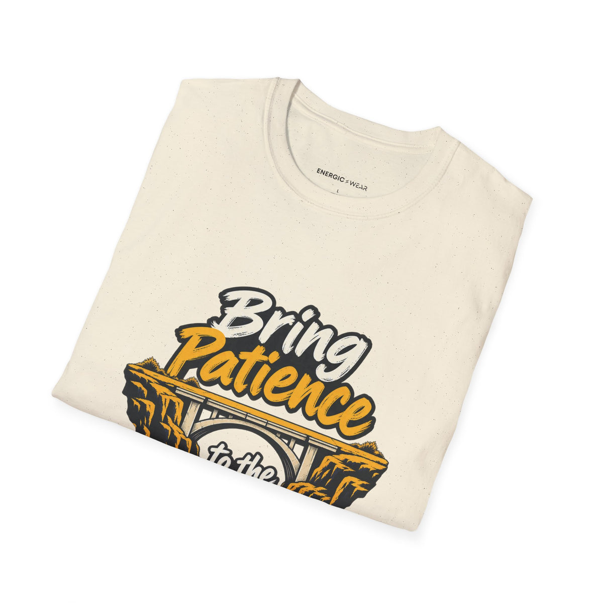 Graphic fitness T-shirt featuring the "Bring Patience to the Plateau" design.