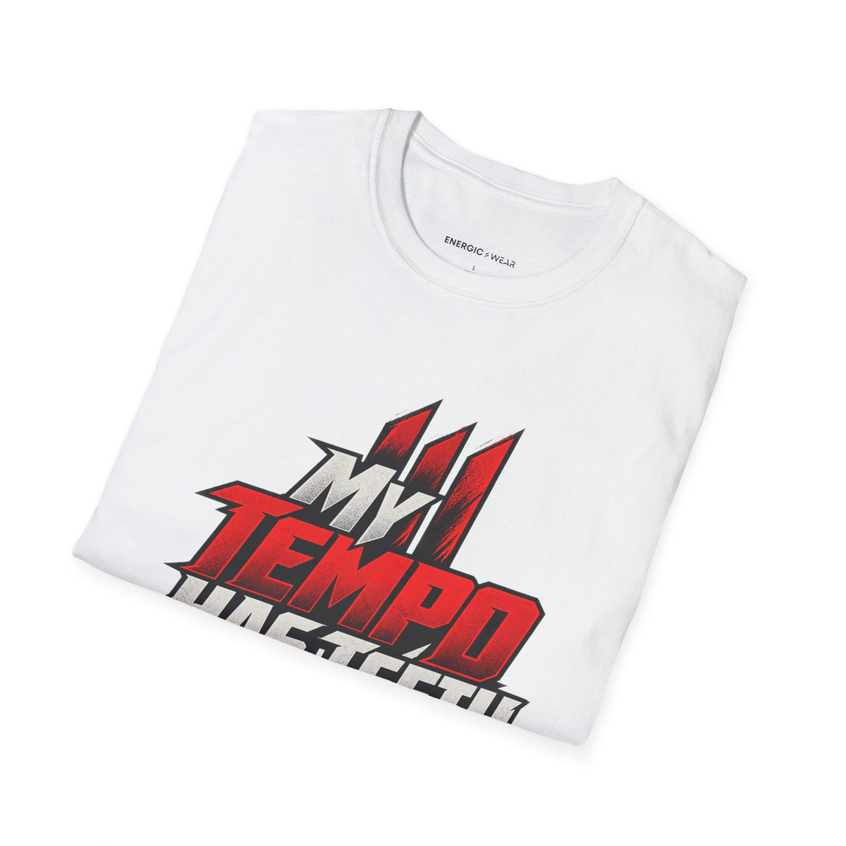 Graphic fitness T-shirt featuring the "My Tempo Has Teeth" design.