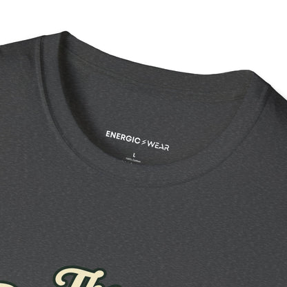 Graphic fitness T-shirt featuring the "The Park Bench Is Part of the Route" design.