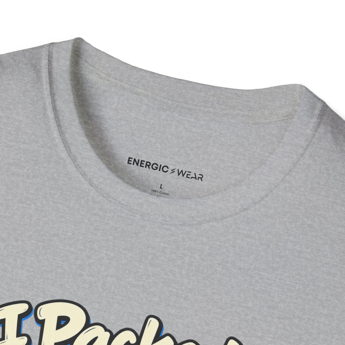 Graphic fitness T-shirt featuring the "I Packed Optimism Forgot Socks" design.