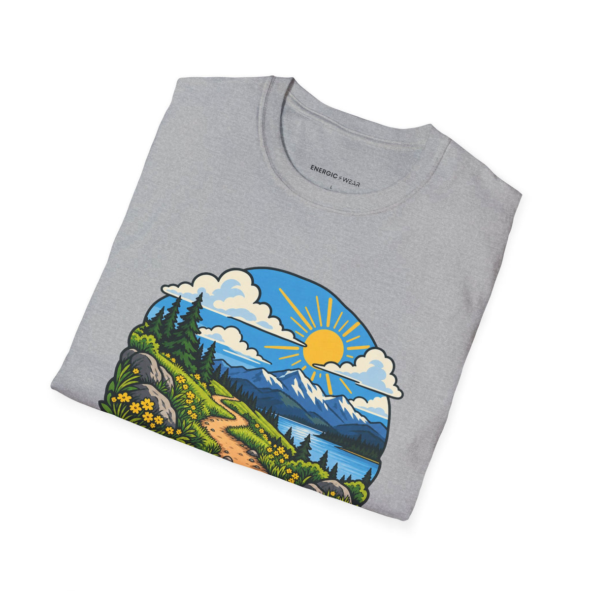 Graphic fitness T-shirt featuring the "Weather Report Excellent for Wandering" design.