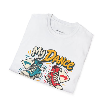 Graphic fitness T-shirt featuring the "My Dance Feet Are Freelancers" design.