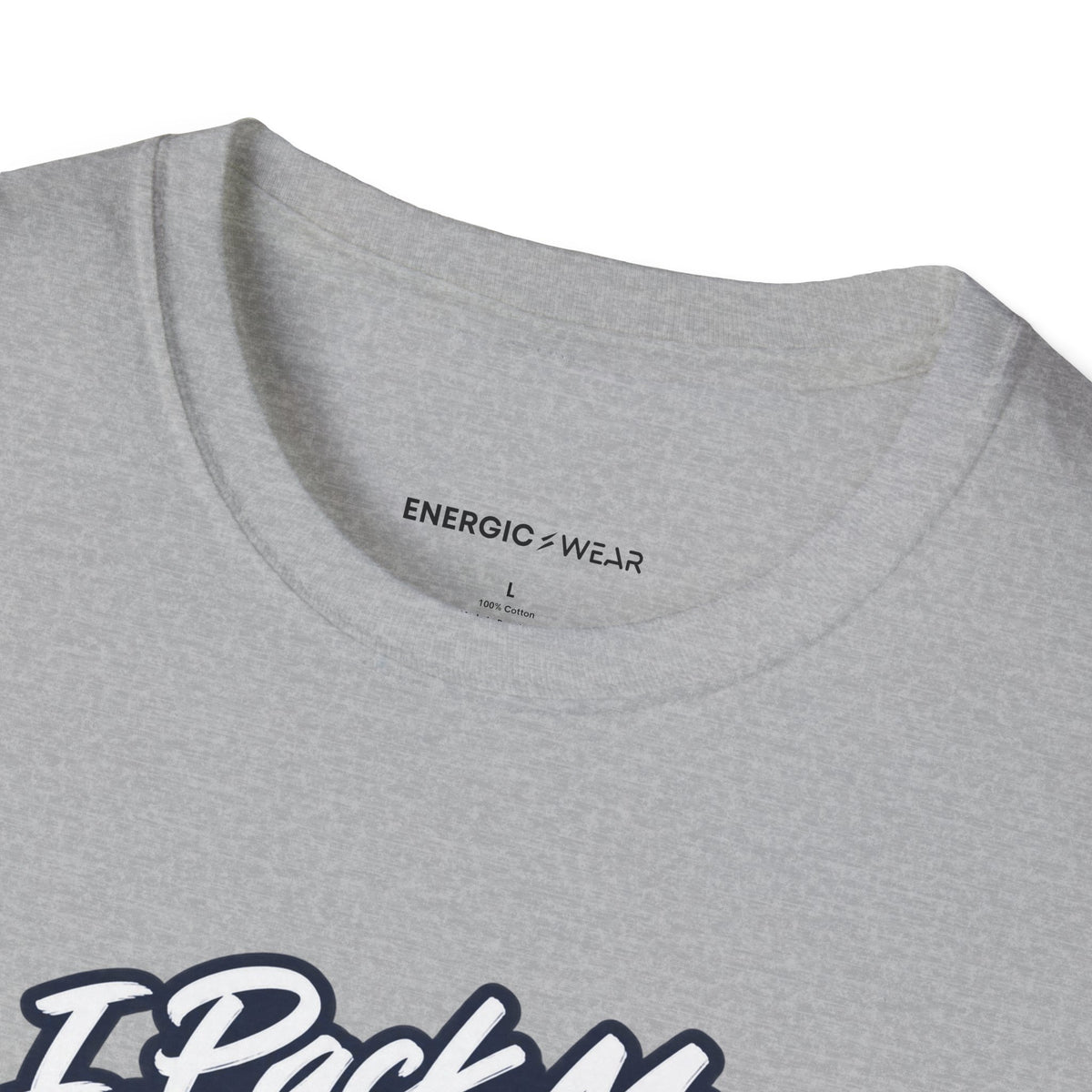 Graphic fitness T-shirt featuring the "I Pack My Courage for Race Day" design.