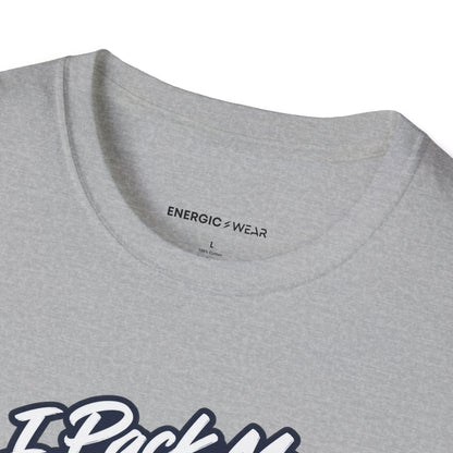 Graphic fitness T-shirt featuring the "I Pack My Courage for Race Day" design.
