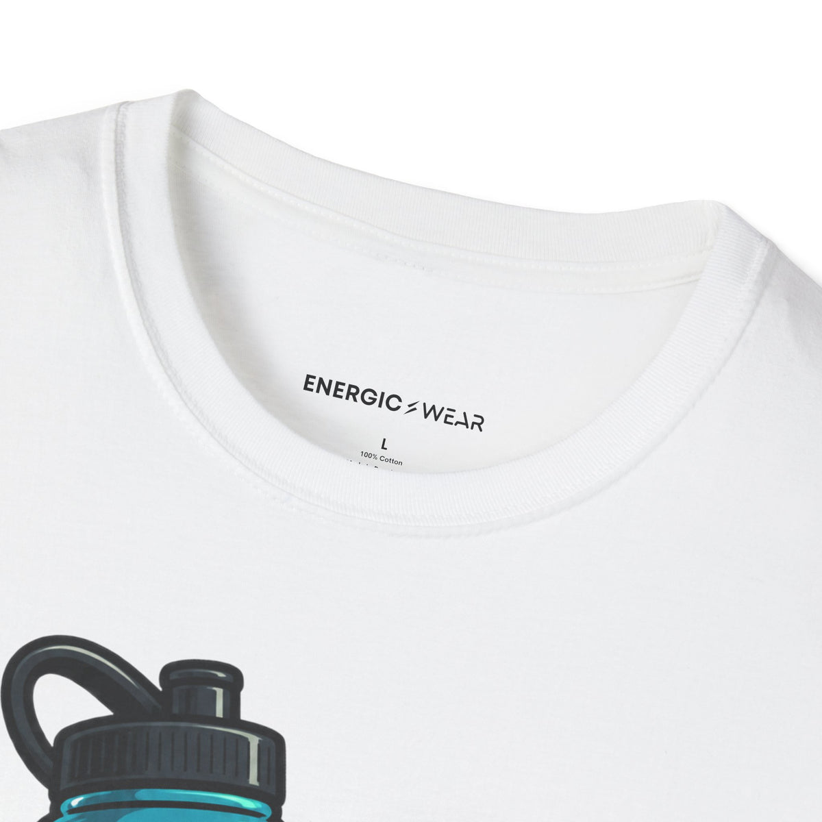 Graphic fitness T-shirt featuring the "My Water Bottle Is My Plus-One" design.