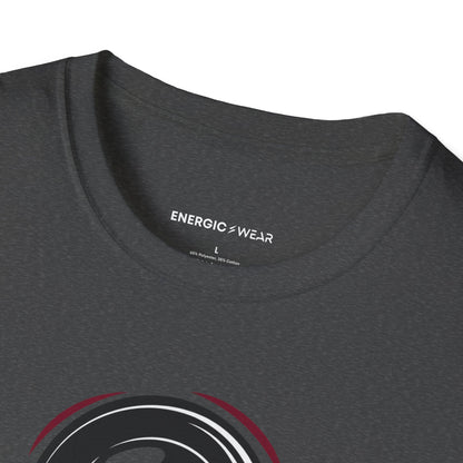 Graphic fitness T-shirt featuring the "Spin Now, Wine Later" design.