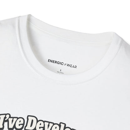 Graphic fitness T-shirt featuring the "I ve Developed Strong Opinions About Bench Upholstery" design.