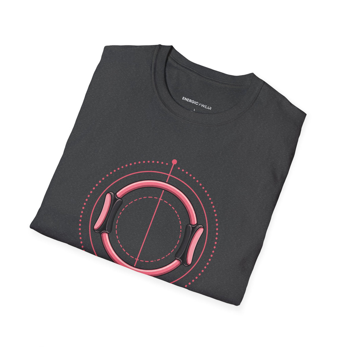 Graphic fitness T-shirt featuring the "Small Circles Serious Pilates" design.