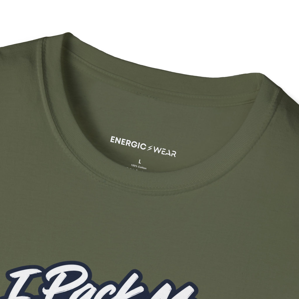 Graphic fitness T-shirt featuring the "I Pack My Courage for Race Day" design.