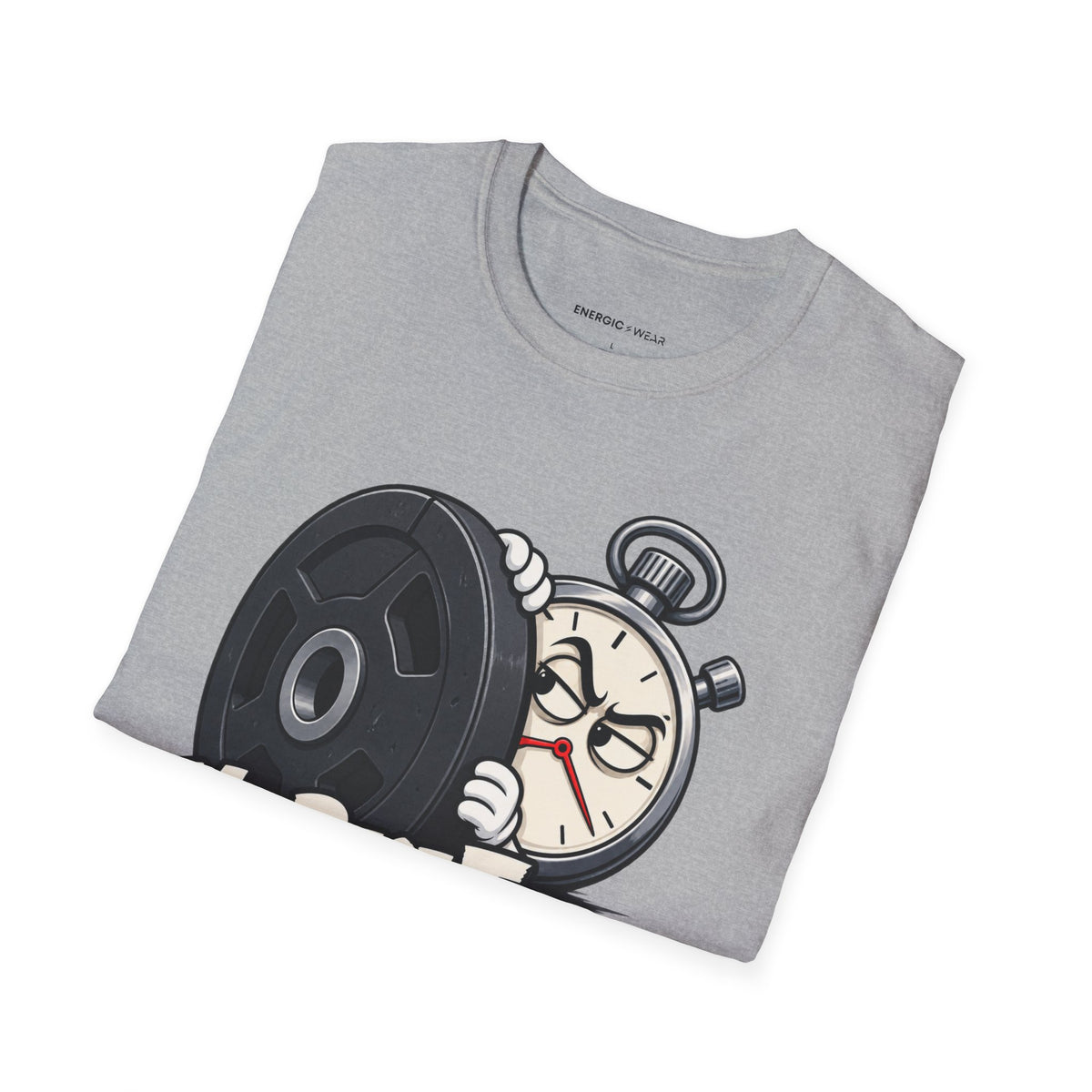Graphic fitness T-shirt featuring the "My Rest Timer Has Trust Issues" design.