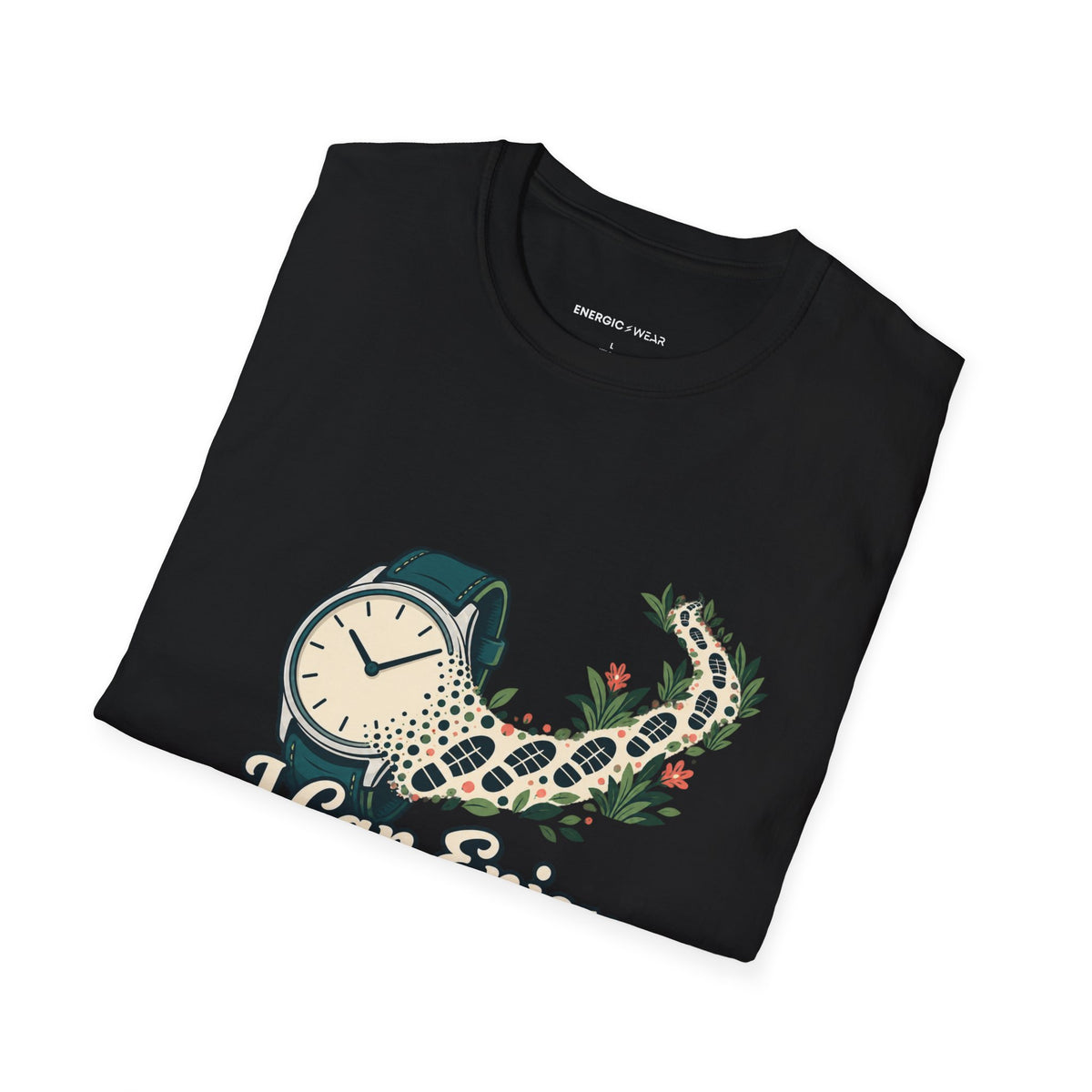 Graphic fitness T-shirt featuring the "I Can Enjoy the Walk Without Logging It" design.