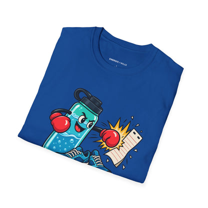 Graphic fitness T-shirt featuring the "My Reusable Bottle Has a Full-Time Job" design.