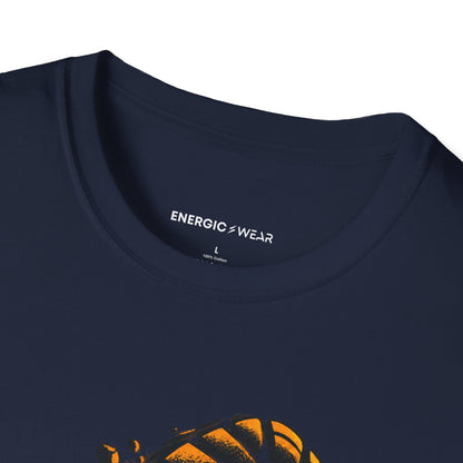 Graphic fitness T-shirt featuring the "Training Gives My Ambition Footprints" design.