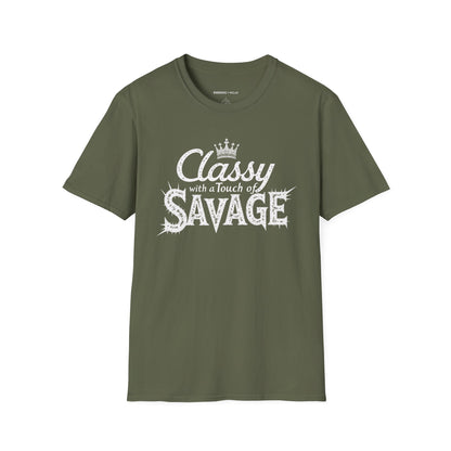 Classy 👑 With A Touch Of Savage - Funny Women’s Workout Tee
