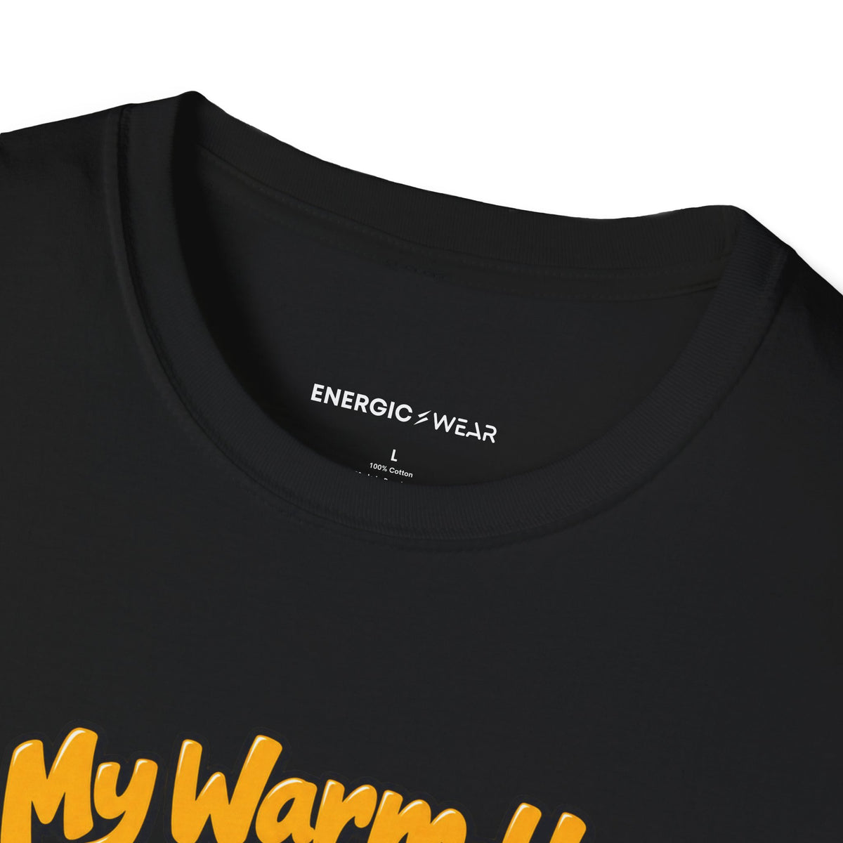 Graphic fitness T-shirt featuring the "My Warm-Up Took the Scenic Route" design.