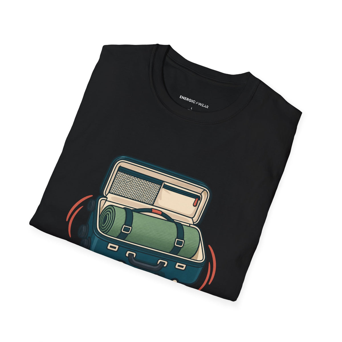 Graphic fitness T-shirt featuring the "My Mobility Practice Travels Well" design.