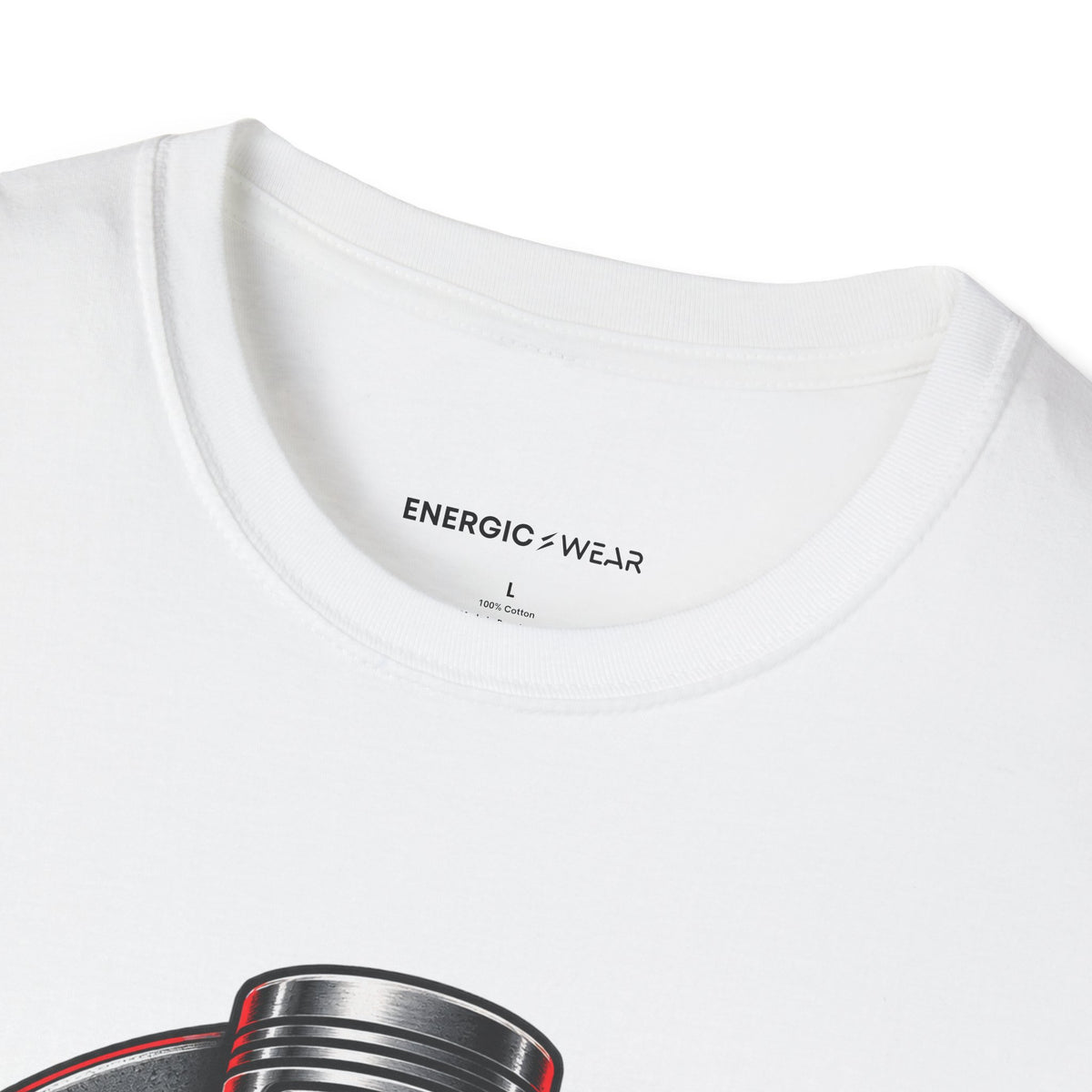 Graphic fitness T-shirt featuring the "Build the Engine Behind the Lift" design.