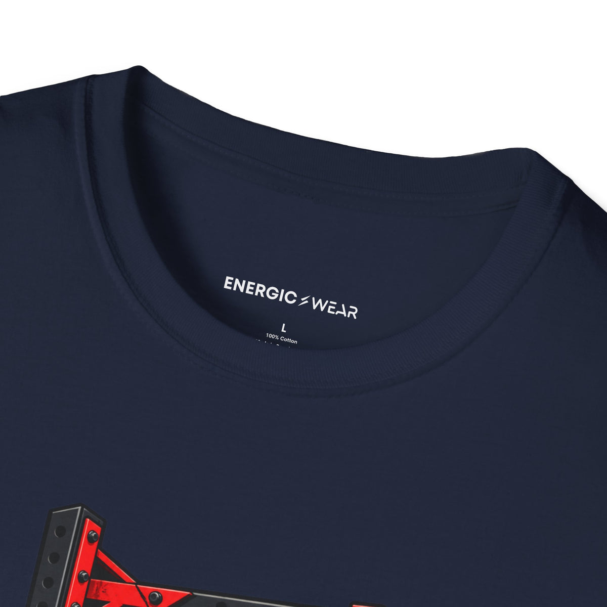 Graphic fitness T-shirt featuring the "Power Can Be Built One Side at a Time" design.