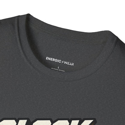 Graphic fitness T-shirt featuring the "Clock Out, Lock In" design.
