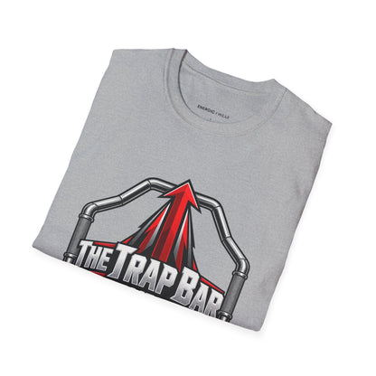Graphic fitness T-shirt featuring the "The Trap Bar Frames My Intent" design.