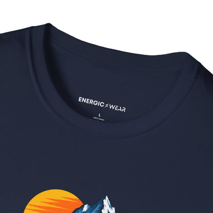 Graphic fitness T-shirt featuring the "That Mountain Trip Has My Training Attention" design.