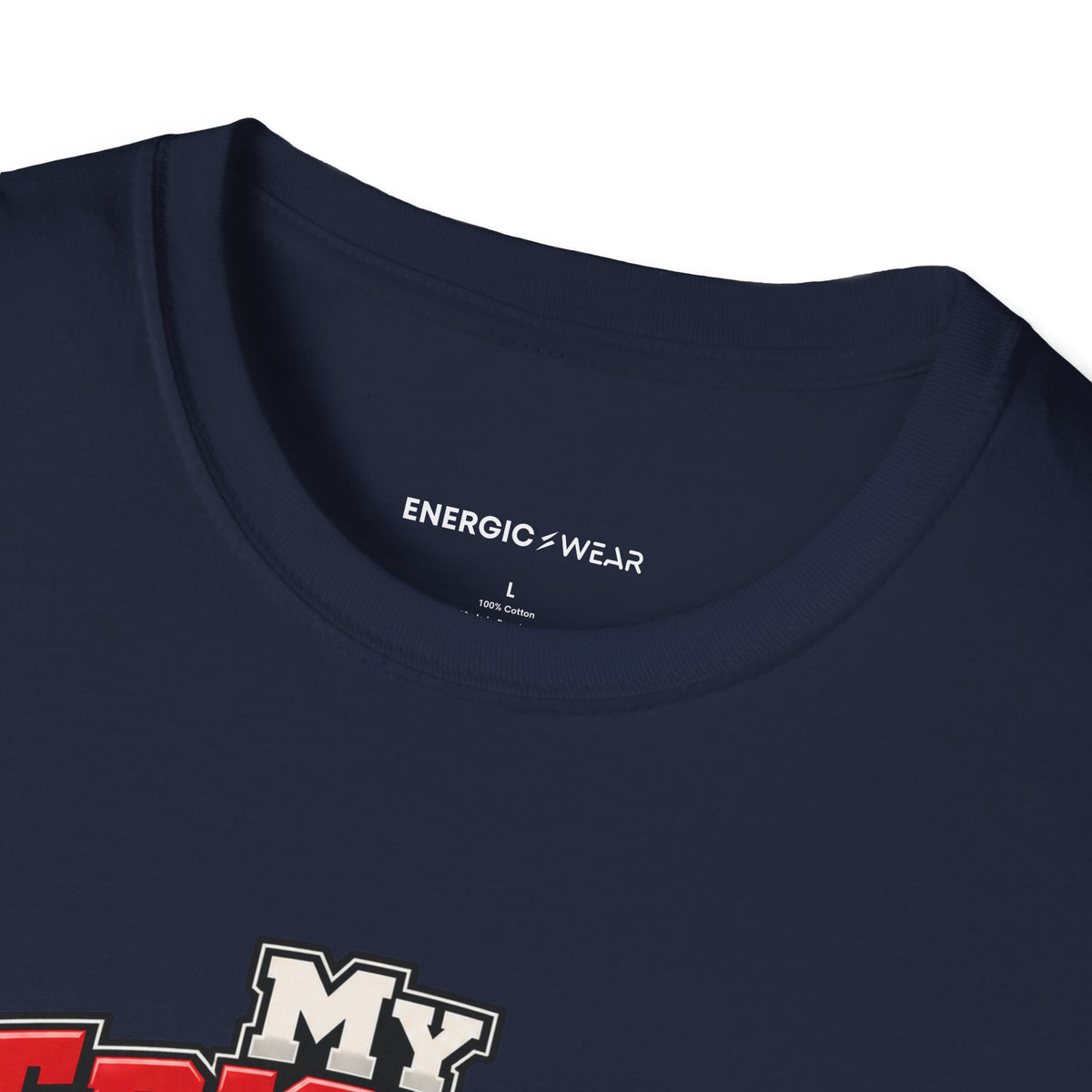 Graphic fitness T-shirt featuring the "My Triceps Finish What My Chest Starts" design.