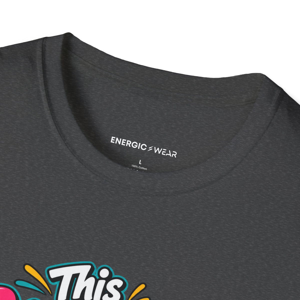 Graphic fitness T-shirt featuring the "This Dance Floor Has a Frequent-Flyer Program" design.