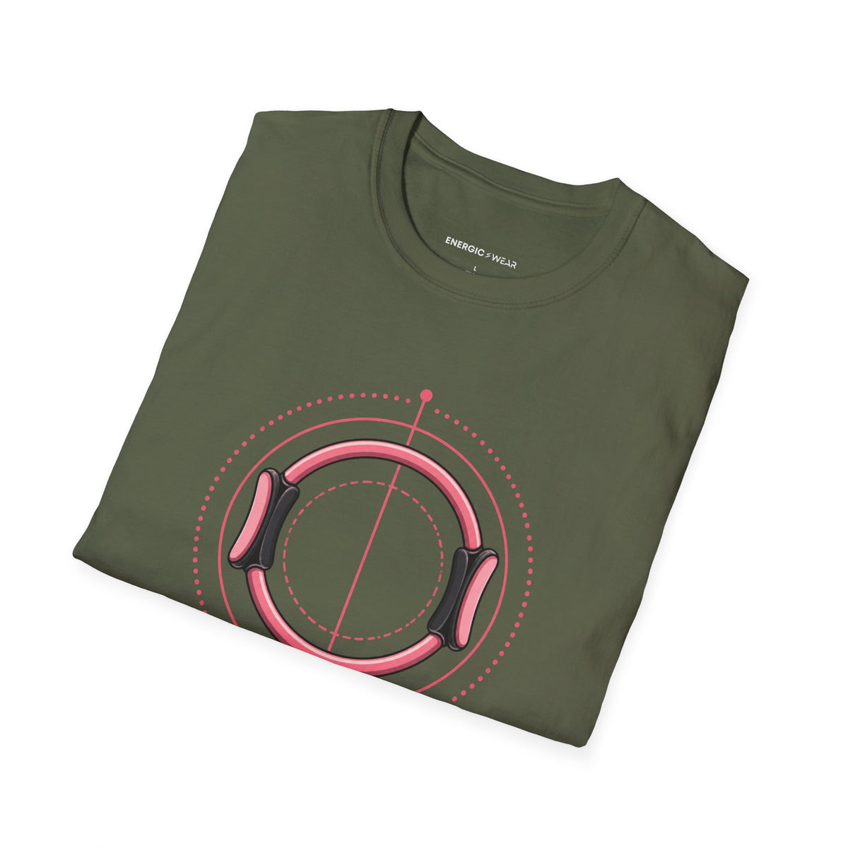 Graphic fitness T-shirt featuring the "Small Circles Serious Pilates" design.