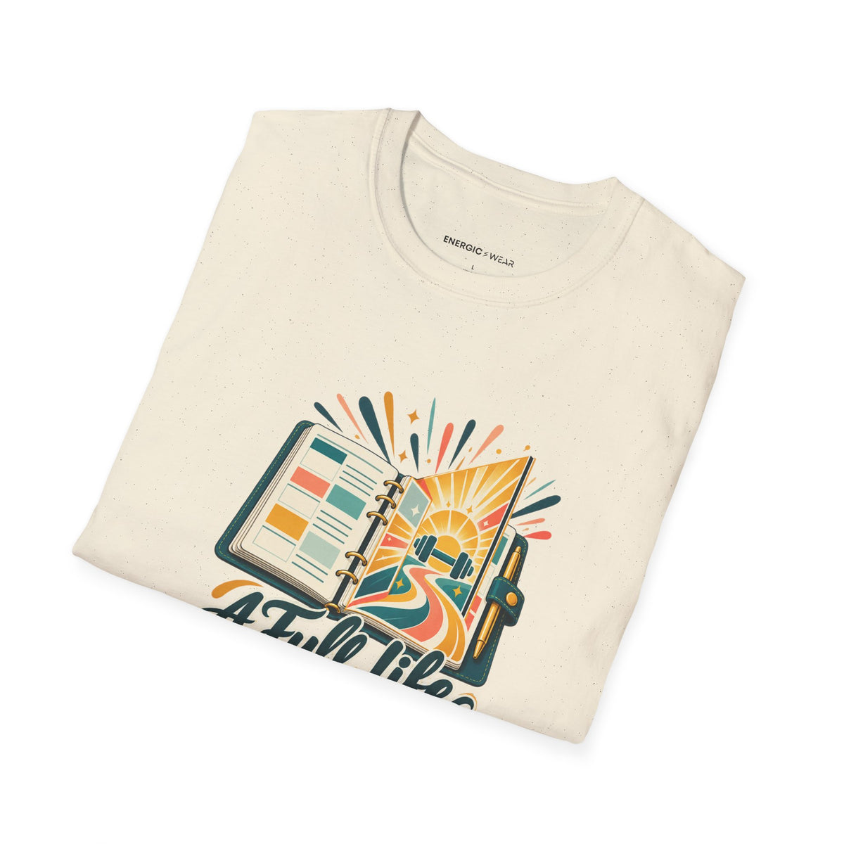 Graphic fitness T-shirt featuring the "A Full Life Has Room for Her Workout" design.