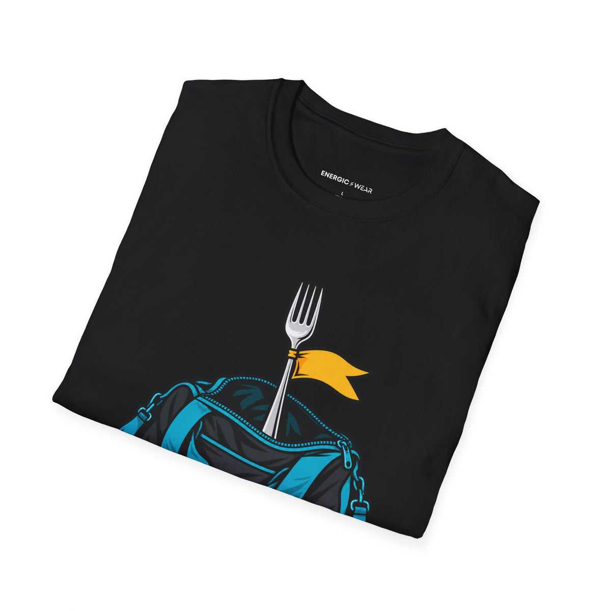 Graphic fitness T-shirt featuring the "Training Plan Bring a Fork" design.