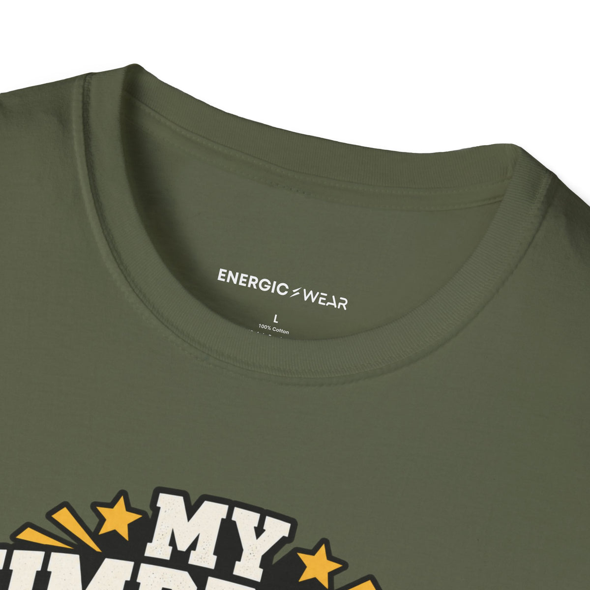 Graphic fitness T-shirt featuring the "My Dumbbells Are Just Heavy Participation Trophies" design.