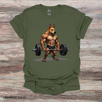 Muscle STRONG Dog! Motivational Gym Tee
