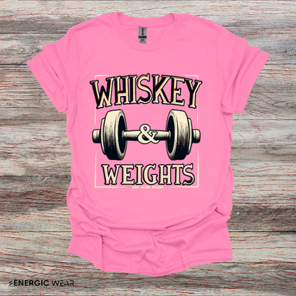Whiskey & Weights One More Round! TShirt – Funny Fitness Gym Shirt