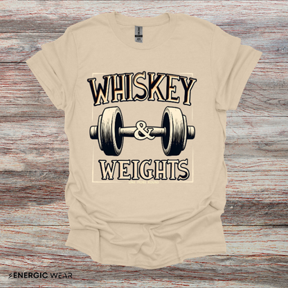 Whiskey & Weights One More Round! TShirt – Funny Fitness Gym Shirt
