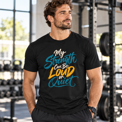 Male lifestyle mockup — I Can Ask for a Spot and Still Be Strong T-Shirt