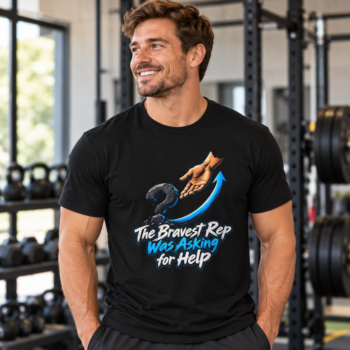 Female lifestyle mockup — The Bravest Rep Was Asking for Help T-Shirt