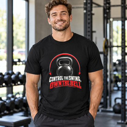 Male lifestyle mockup — control the swing own the bell