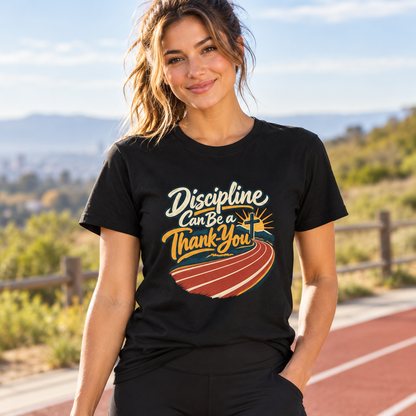 Female lifestyle mockup — discipline can be a thank you