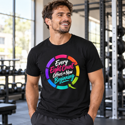 Male lifestyle mockup — Every Eight Count Offers a New Beginning T-Shirt