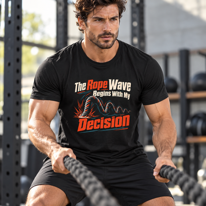 Male lifestyle mockup — The Rope Wave Begins with My Decision T-Shirt