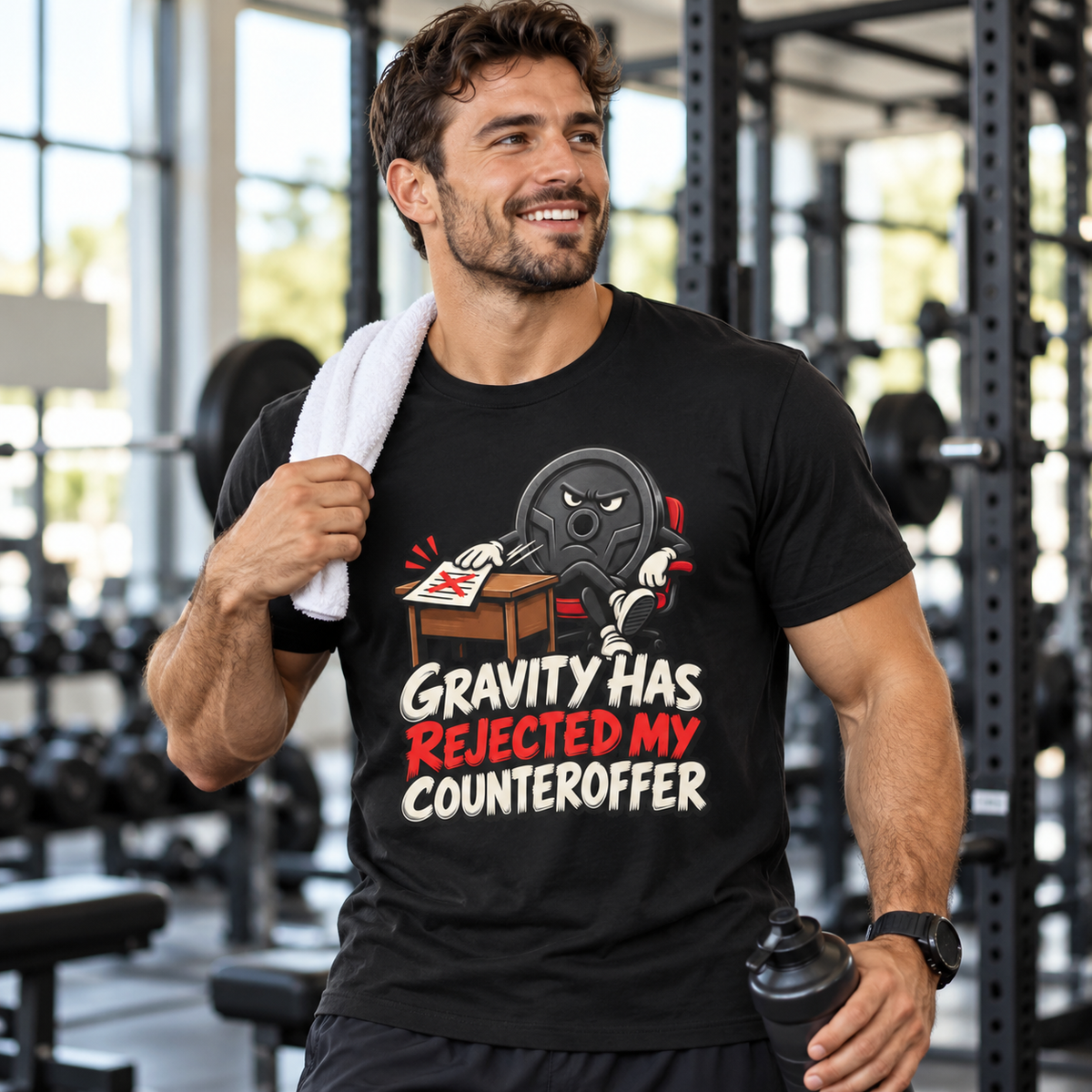 Male lifestyle mockup — Gravity Has Rejected My Counteroffer
