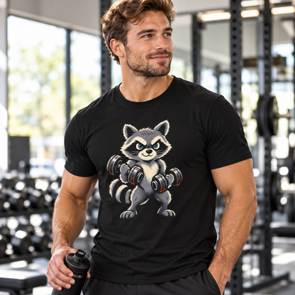 Male lifestyle mockup — Muscular Raccoon